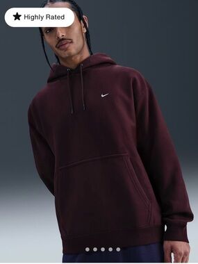 Nike Maroon Pullover Hoodie with White Swoosh